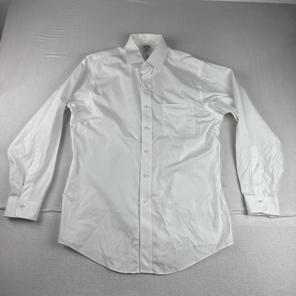 Brooks Brothers White Pinpoint Oxford Dress Shirt 16-34 Read Office Business